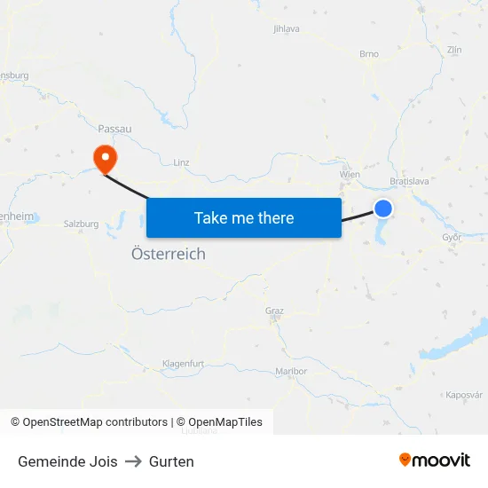 Gemeinde Jois to Gurten map