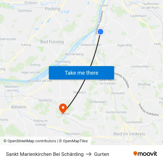 Sankt Marienkirchen Bei Schärding to Gurten map