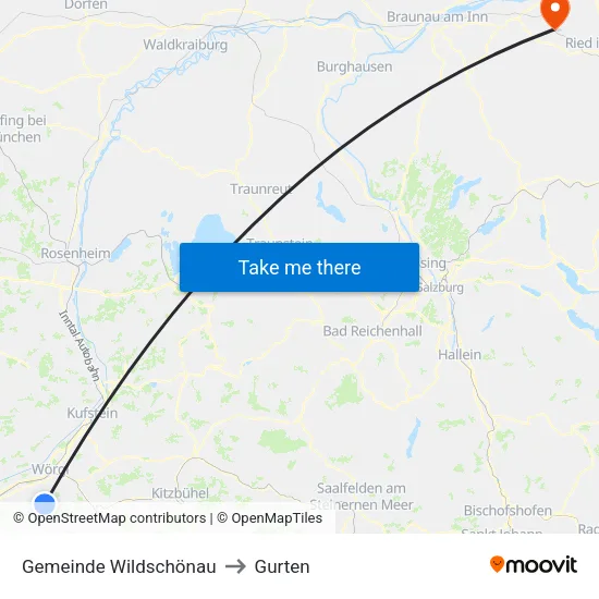 Gemeinde Wildschönau to Gurten map