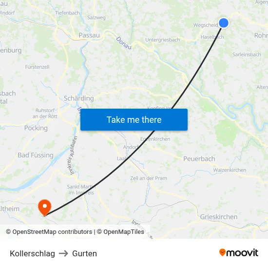 Kollerschlag to Gurten map