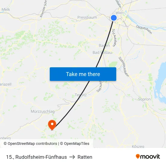 15., Rudolfsheim-Fünfhaus to Ratten map