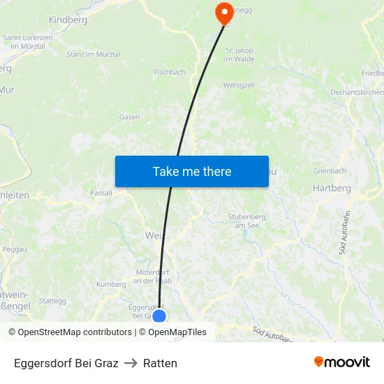 Eggersdorf Bei Graz to Ratten map