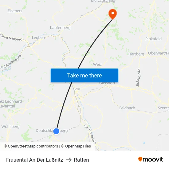 Frauental An Der Laßnitz to Ratten map