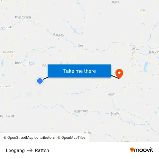 Leogang to Ratten map