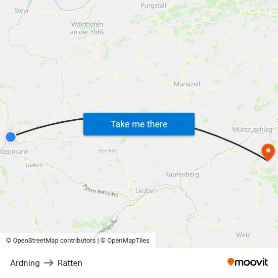 Ardning to Ratten map