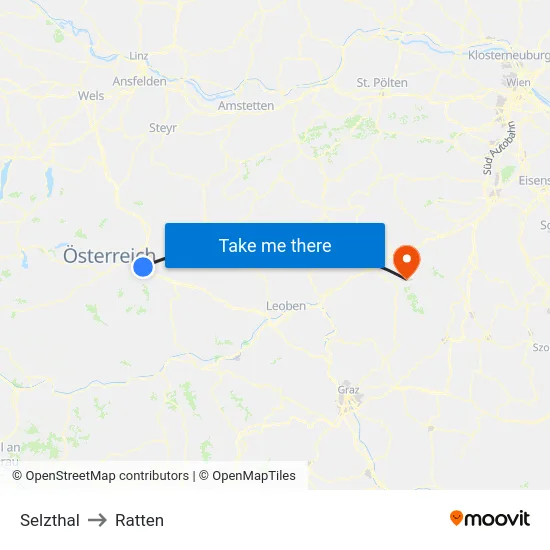 Selzthal to Ratten map