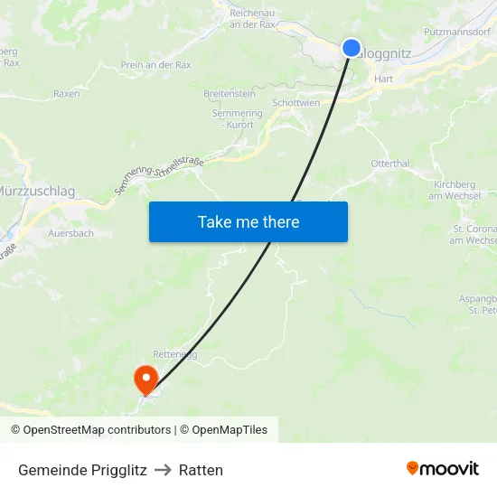 Gemeinde Prigglitz to Ratten map