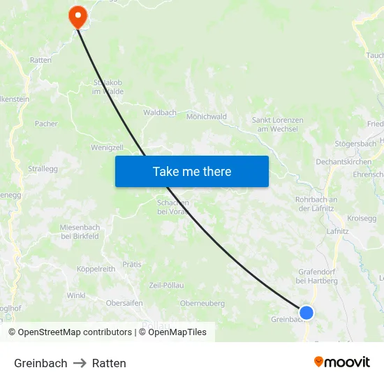 Greinbach to Ratten map