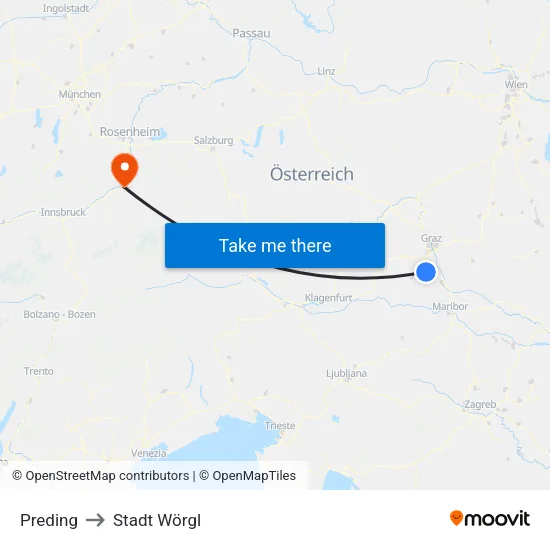 Preding to Stadt Wörgl map