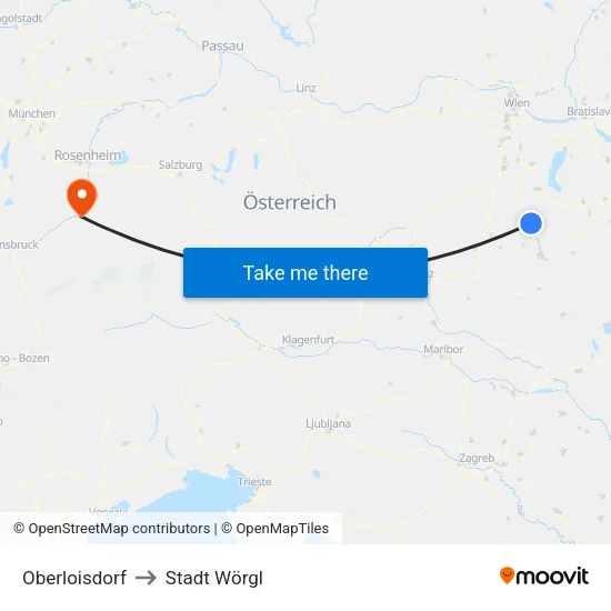 Oberloisdorf to Stadt Wörgl map