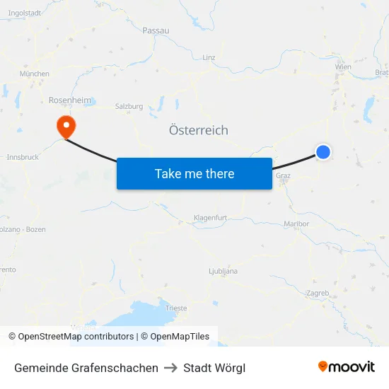 Gemeinde Grafenschachen to Stadt Wörgl map