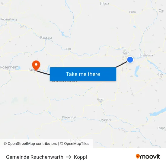 Gemeinde Rauchenwarth to Koppl map