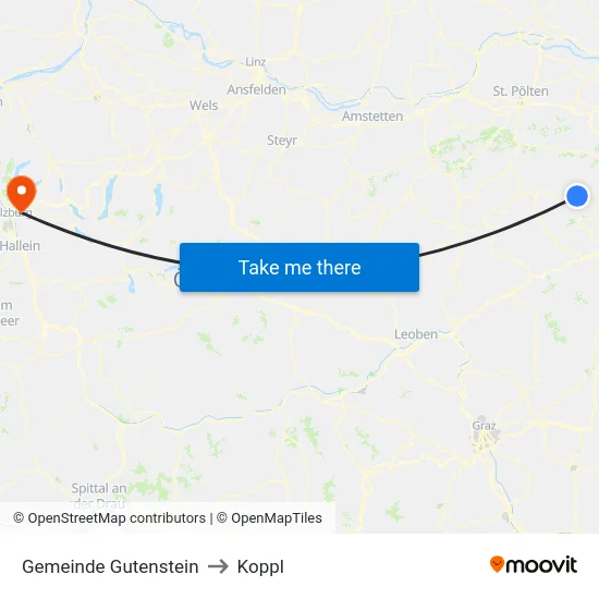 Gemeinde Gutenstein to Koppl map