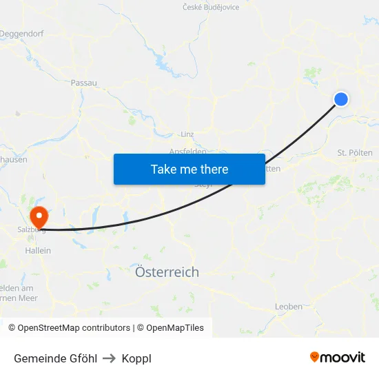 Gemeinde Gföhl to Koppl map