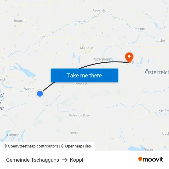 Gemeinde Tschagguns to Koppl map