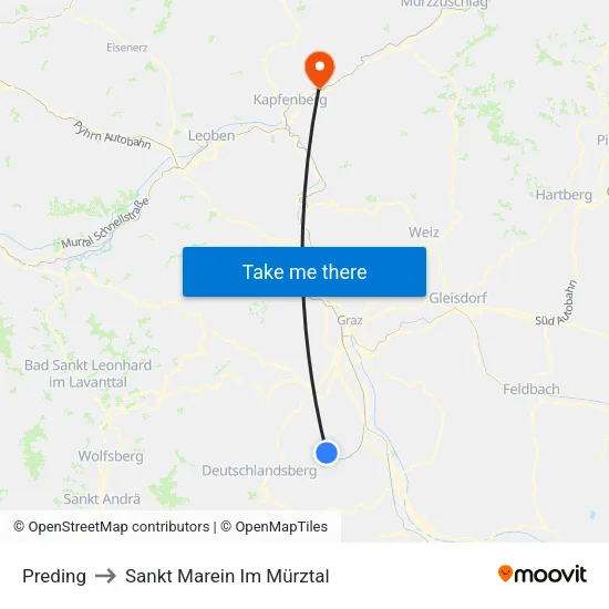 Preding to Sankt Marein Im Mürztal map