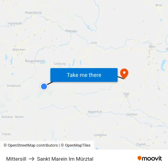 Mittersill to Sankt Marein Im Mürztal map