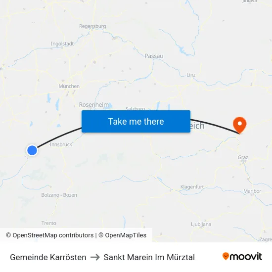 Gemeinde Karrösten to Sankt Marein Im Mürztal map