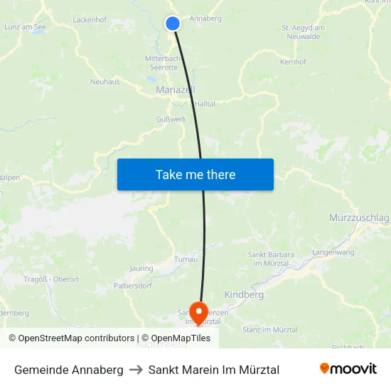Gemeinde Annaberg to Sankt Marein Im Mürztal map