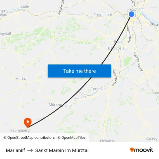 Mariahilf to Sankt Marein Im Mürztal map