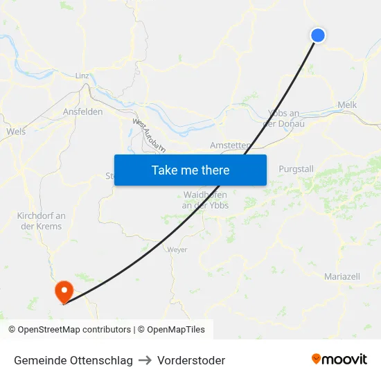 Gemeinde Ottenschlag to Vorderstoder map