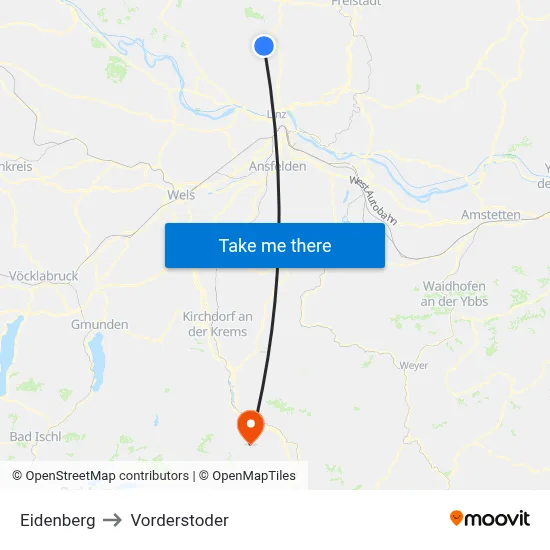 Eidenberg to Vorderstoder map