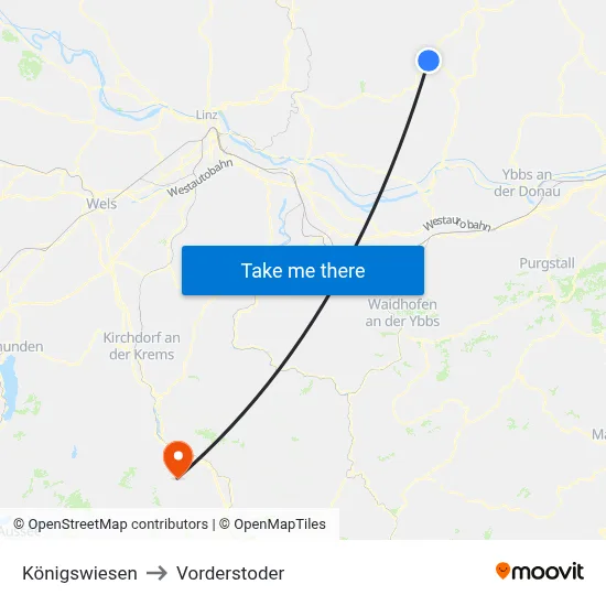 Königswiesen to Vorderstoder map