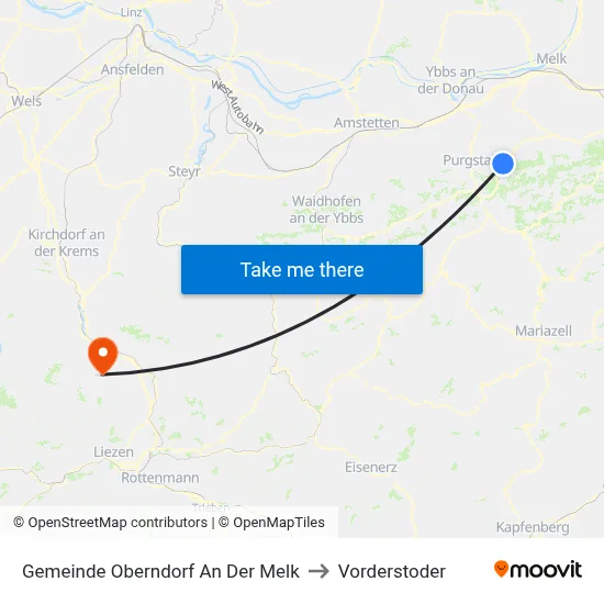 Gemeinde Oberndorf An Der Melk to Vorderstoder map