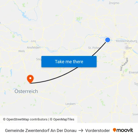 Gemeinde Zwentendorf An Der Donau to Vorderstoder map