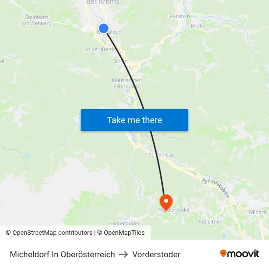 Micheldorf In Oberösterreich to Vorderstoder map