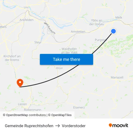 Gemeinde Ruprechtshofen to Vorderstoder map