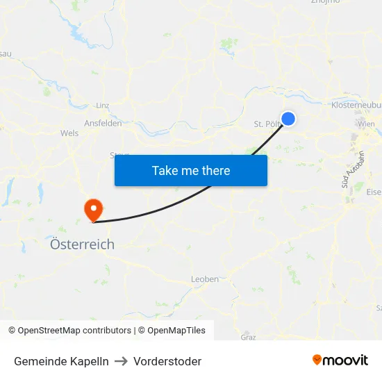 Gemeinde Kapelln to Vorderstoder map