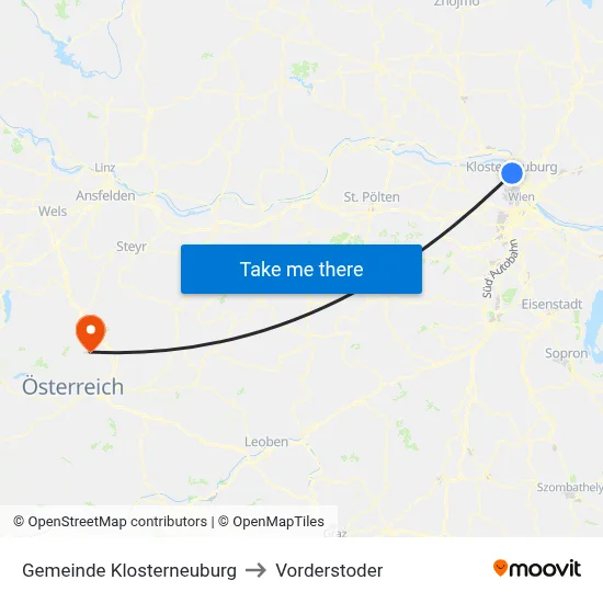 Gemeinde Klosterneuburg to Vorderstoder map