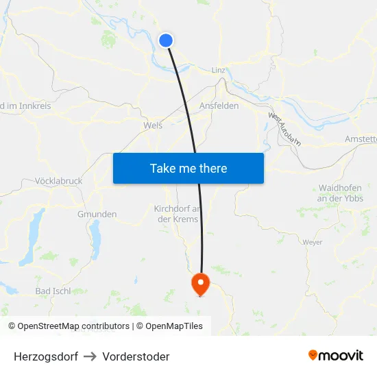 Herzogsdorf to Vorderstoder map