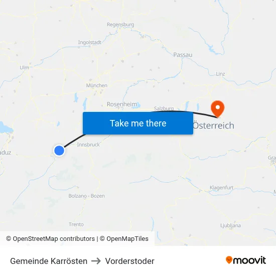 Gemeinde Karrösten to Vorderstoder map