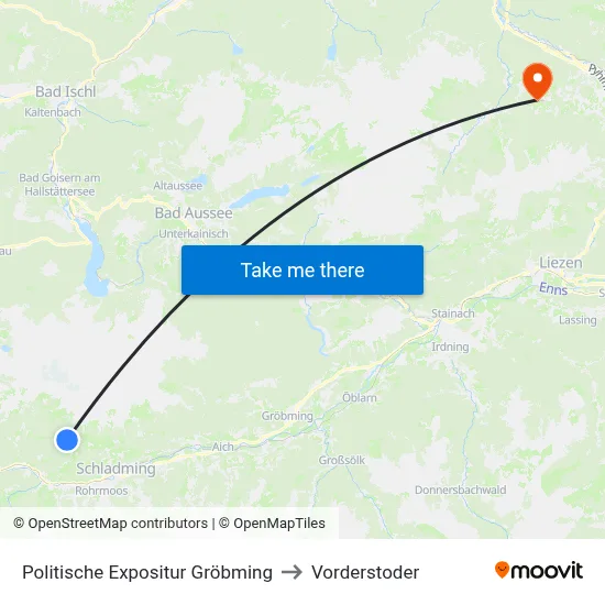 Politische Expositur Gröbming to Vorderstoder map