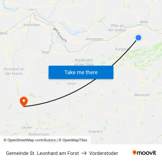 Gemeinde St. Leonhard am Forst to Vorderstoder map