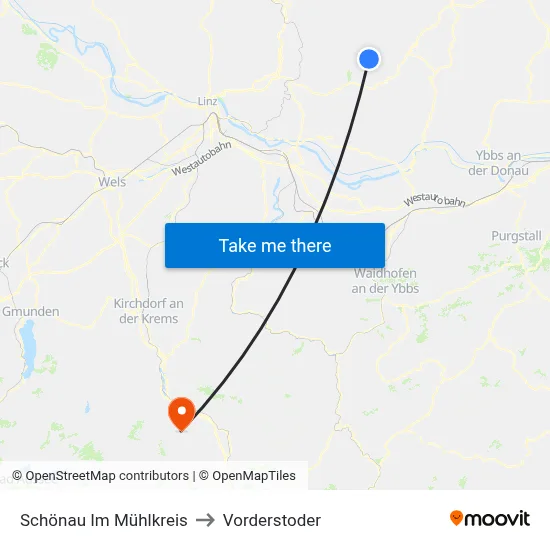 Schönau Im Mühlkreis to Vorderstoder map