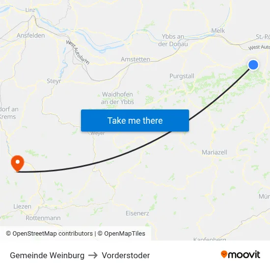 Gemeinde Weinburg to Vorderstoder map