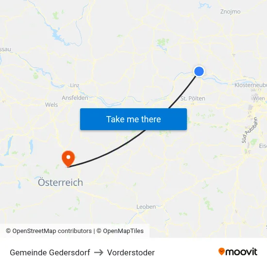 Gemeinde Gedersdorf to Vorderstoder map