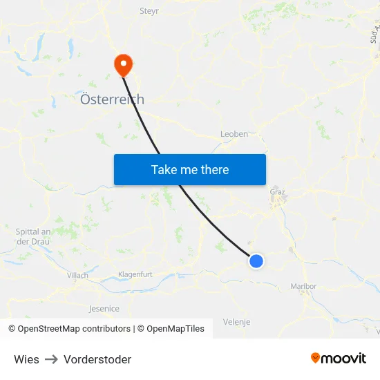 Wies to Vorderstoder map