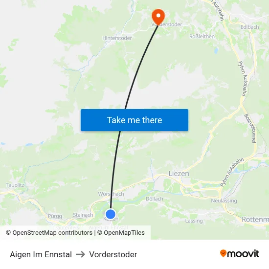Aigen Im Ennstal to Vorderstoder map