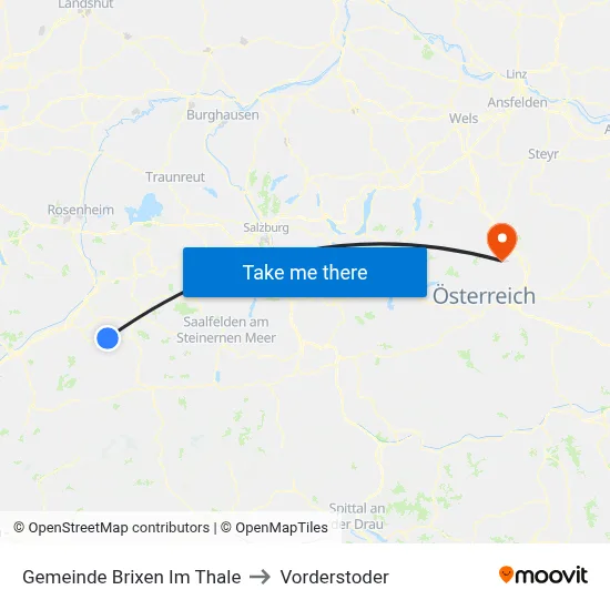 Gemeinde Brixen Im Thale to Vorderstoder map