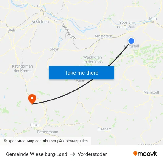 Gemeinde Wieselburg-Land to Vorderstoder map