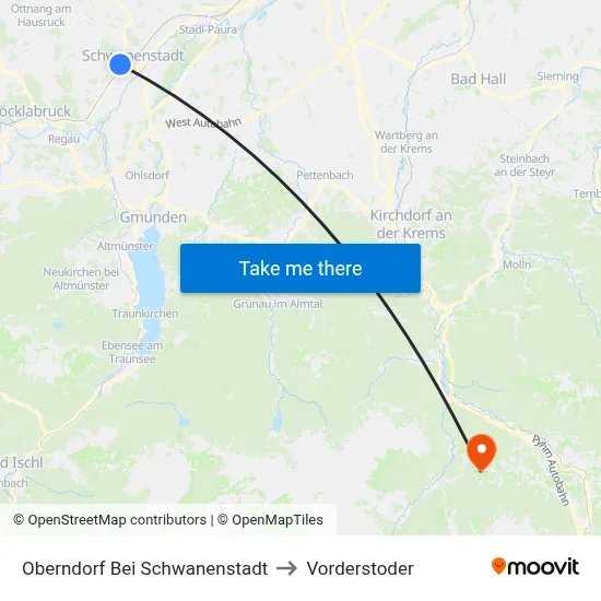 Oberndorf Bei Schwanenstadt to Vorderstoder map