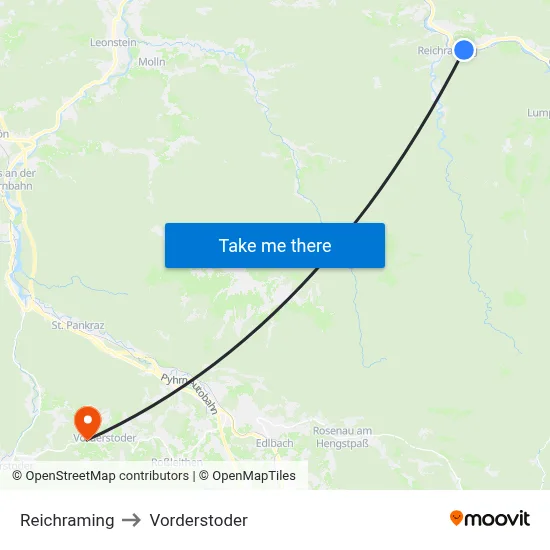 Reichraming to Vorderstoder map