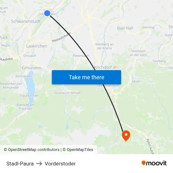 Stadl-Paura to Vorderstoder map
