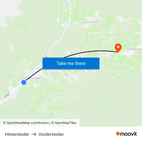 Hinterstoder to Vorderstoder map
