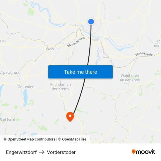 Engerwitzdorf to Vorderstoder map