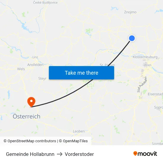 Gemeinde Hollabrunn to Vorderstoder map